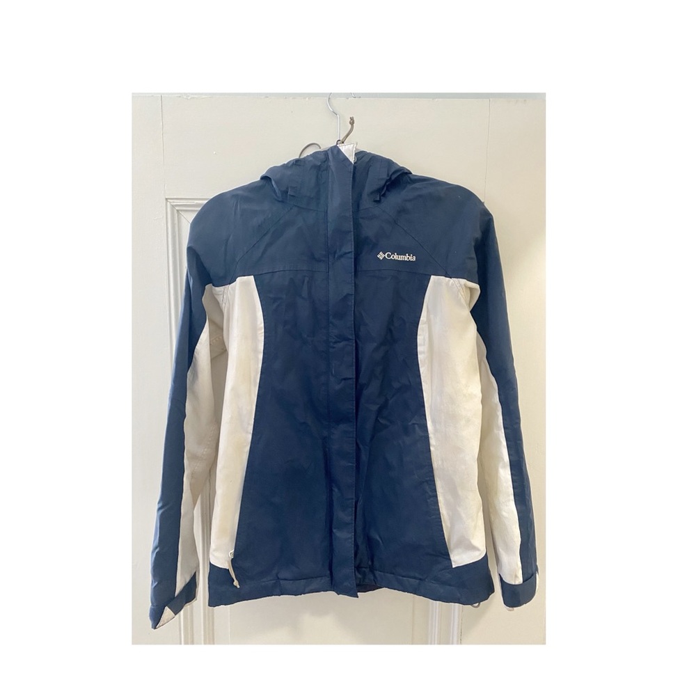 North Face rain coat navy blue
